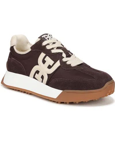 Sam Edelman Women's Langley Emblem Lace-up Trainer Sneakers In Brown,white Suede