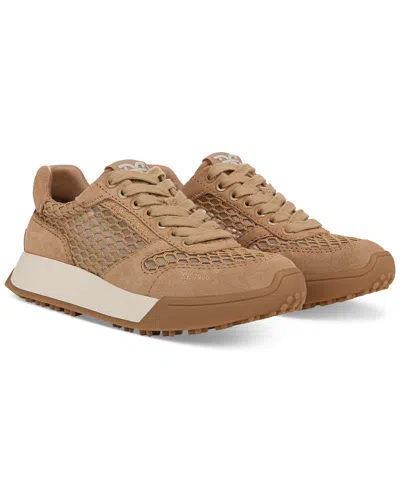 Sam Edelman Women's Layla Lace-up Jogger Sneakers In Hazelwood,cyprus Tan Suede Leather