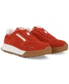 Sam Edelman Layla Sneaker In Tango Red Leather Leather