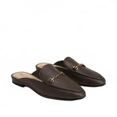 Sam Edelman Women's Linnie Slip On Rounded Toe Chain Detailed Wide Mules In Pinto Brown In Multi