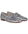 Sam Edelman Loraine Glamour Bit Loafer Matte Silver Fabric In Matte Silver