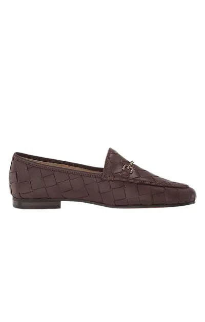 Sam Edelman Women's Loraine Woven Leather Chain Detail Vamp Loafers In Dark Chocolate In Brown