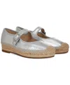 Sam Edelman Mackie Mary Jane Espadrille In Soft Silver Leather