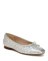 Sam Edelman Marilyn Cap Toe Ballet Flat In Soft Silver