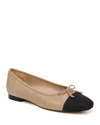 Sam Edelman Marley Womens Leather Bow Ballet Flats In Soft Beige