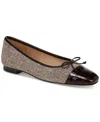 Sam Edelman Women's Marley Cap-toe Ballet Flats In Brown Mult Tweed,black