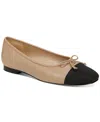 Sam Edelman Marley Womens Leather Bow Ballet Flats In Soft Beige,black