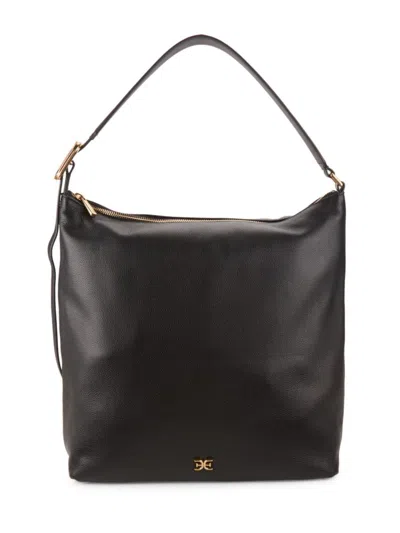 Sam Edelman Women's Medium Kara Leather Hobo Bag In Black