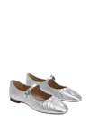Sam Edelman Micah Mary Jane Flat Soft Silver Leather In Multi