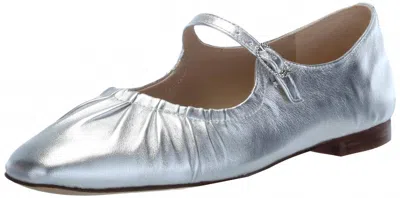 Sam Edelman Women's Micah Mary Jane Flat In Soft Silver
