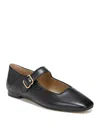 Sam Edelman Womens Black Michaela Square-toe Leather Ballet Flats In Black Leather