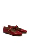 Sam Edelman Michaela Mary Jane Flat Scarlet Red Leather In Red
