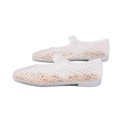 Sam Edelman Women's Michaela Mary Jane Flat In Clear Jelly In White