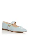 Sam Edelman Michaela Mary Jane Flat Cape Blue Leather In Cape Blue