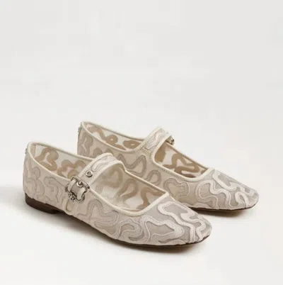 Sam Edelman Women's Michaela Mesh Mary Jane Flat In Modern Ivory In White