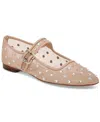 Sam Edelman Michaela Shine Mary Jane Flat Vintage Pink Mesh In Vintage Pink Mesh