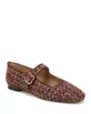 Sam Edelman Michaela Mary Jane Flat In Coffee Multi