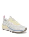 Sam Edelman Women's Miles Mixed-media Lace-up Sneakers In White/yellow
