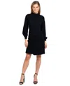 Sam Edelman Two-piece Look Long Sleeve Sweater Dress In Black