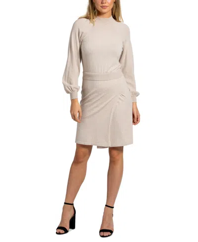 Sam Edelman Women's Mock Neck Long-sleeve Sweater Dress In Oat