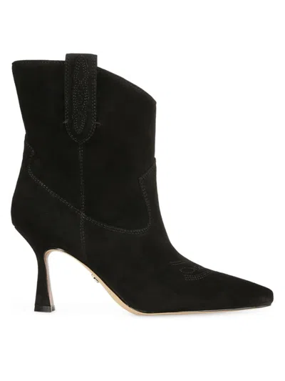 Sam Edelman Women's Moe Spool Heel Suede Booties In Chocolate