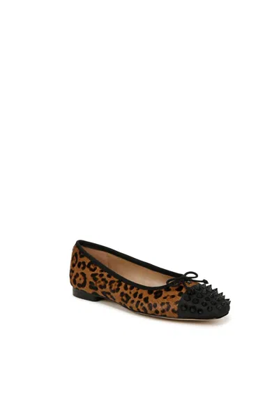 Sam Edelman Women's Monet Cap Toe Ballet Sandals In Leopard Brahma Hair Leather