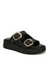 Sam Edelman Nerissa Platform Slide Sandal Black Basketweave In Black