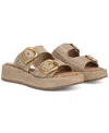 Sam Edelman Nerissa Two-strap Platform Sandal In Sunny Gold Faux Raffia