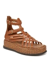 SAM EDELMAN WOMEN'S NICKI SQUARE TOE WOVEN STRAPPY PLATFORM GLADIATOR SANDALS