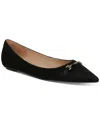 Sam Edelman Nori Pointed Toe Ballet Flat Black Leather In Black
