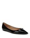 Sam Edelman Nori Pointed Toe Flat In Black Patent