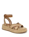 Sam Edelman Nylie Woven Wedge Platform Sandal In Bleached Brown