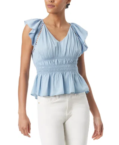 Sam Edelman Women's Nyra Cotton Flutter-sleeve Blouse In Harper