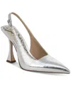 Sam Edelman Odette Slingback Pointed Toe Pump In Soft Silver Metallic