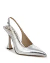 Sam Edelman Odette Slingback Pointed Toe Pump In Soft Silver