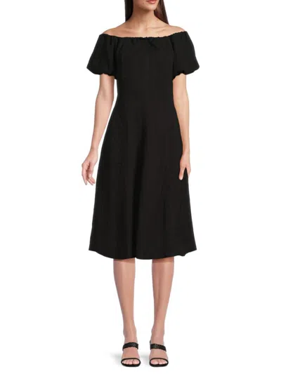 Sam Edelman Women's Off-the-shoulder Puff-sleeve Midi-dress