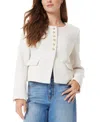 Sam Edelman Tweed Collarless Jacket In Gardenia