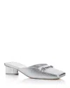 Sam Edelman Ollie Square Toe Bit Mule In Soft Silver