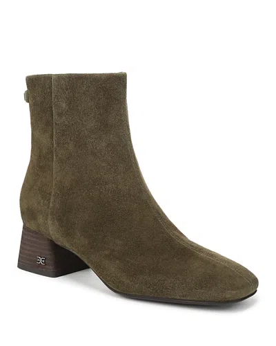 SAM EDELMAN WOMEN'S PAIGE SQUARE TOE BLOCK HEEL ANKLE BOOTIES