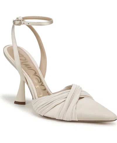 Sam Edelman Women's Patrice Ankle Strap Pumps In White