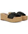 Sam Edelman Pauleena Platform Wedge Slide Sandal In Black Como Calf Leather