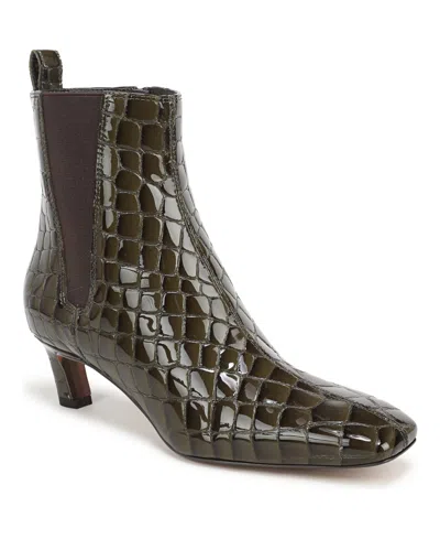 Sam Edelman Women's Peony Pull-on Short Boots In Dark Cactus Croco Leather