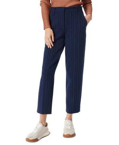 Sam Edelman Norah Pinstripe Pants In Navy-staggered Stripe