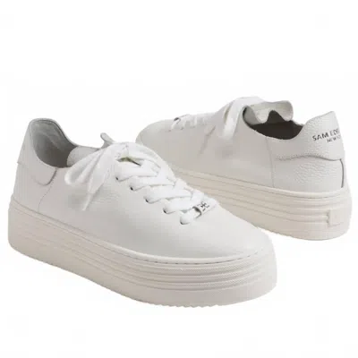 Sam Edelman Women Pippy Lace Up Platform Sneaker In White Leather