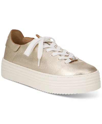 Sam Edelman Women's Pippy Lace-up Platform Sneakers In Molten Gold Metallic