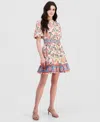 Sam Edelman Poplin Print Mini Dress In Multi