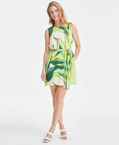 Sam Edelman Women's Printed Palm Shift Dress In Green Multi