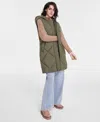 Sam Edelman Women's Quilted Hooded Puffer Vest, Created For Macy's In Loden