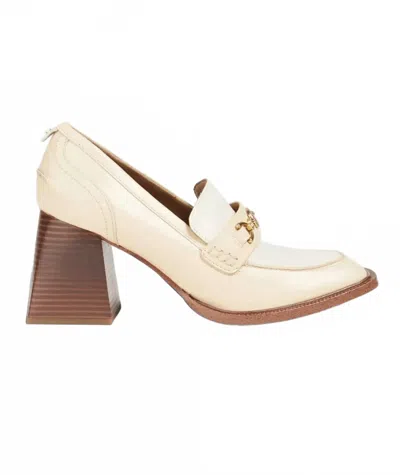 Sam Edelman Women's Quincy Heeled Loafer In Ivory Leather In White
