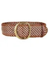 Sam Edelman Women's Raffia And Leather Woven Belt In Brown